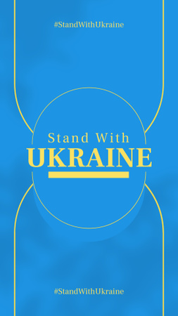 Designvorlage Aufruf zur Unterstützung der Ukraine auf Blau für Instagram Story