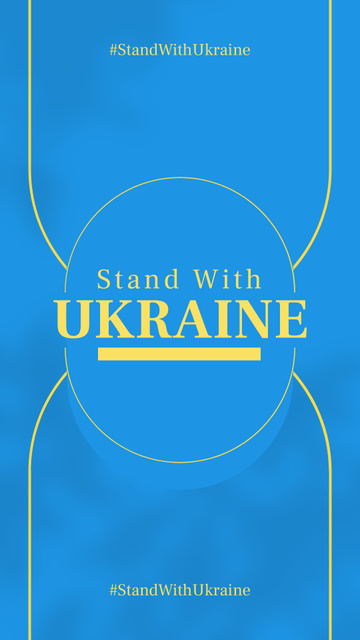 Call to Stand With Ukraine on Blue Instagram Story Modelo de Design