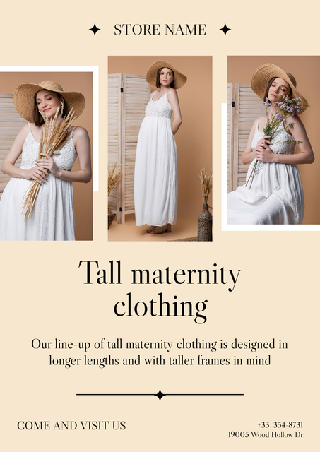 Template di design Offer of Tall Maternity Clothing Poster