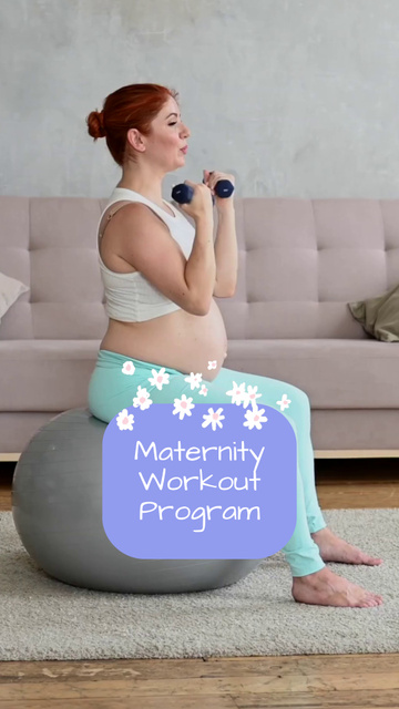 Designvorlage Helpful Maternity Workout Program Offer für TikTok Video
