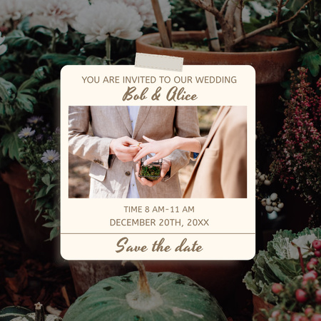 Wedding Planning Services with Newlyweds Instagram Design Template