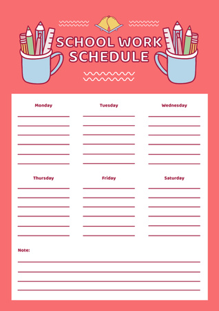 Platilla de diseño Study Planner with School Stationery Schedule Planner