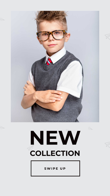 New Kid's Fashion Collection Announcement Instagram Story Modelo de Design