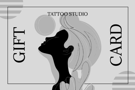 Tattoo Studio'dan İndirim Teklifi Gift Certificate Tasarım Şablonu