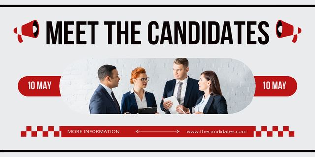Election Candidates in Suits Twitter Design Template