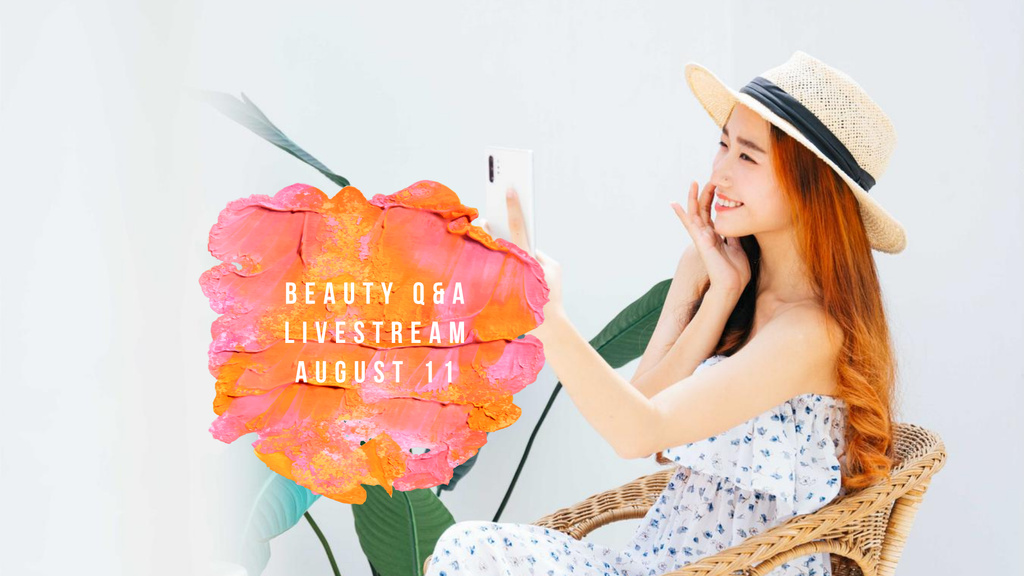Beauty Ad with Woman applying Cream FB event coverデザインテンプレート
