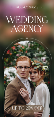 Wedding Planner Agency Offer with Happy Redhead Couple Snapchat Geofilter Design Template