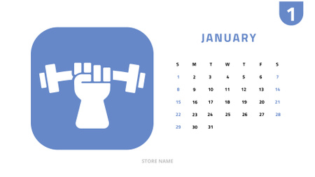 Various Types of Sports Equipment Calendar – шаблон для дизайну