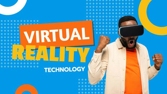 Virtual Reality Technology Ad Youtube Thumbnail Modelo de Design