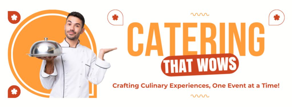 Plantilla de diseño de Catering Services with Craft Cooking from Chef Facebook cover 