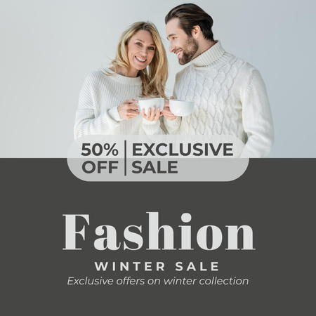 Designvorlage Exklusives Angebot für die Winterkollektion für Instagram