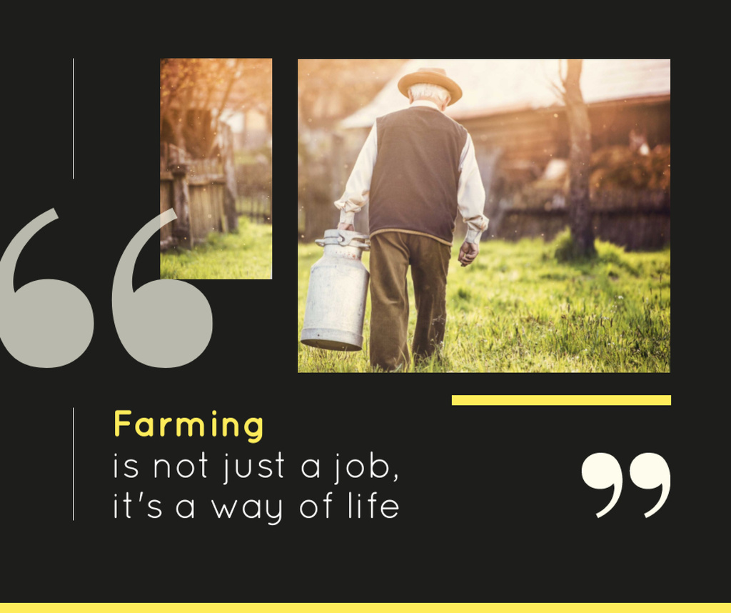 Farming quote Man working in Village Facebook Šablona návrhu