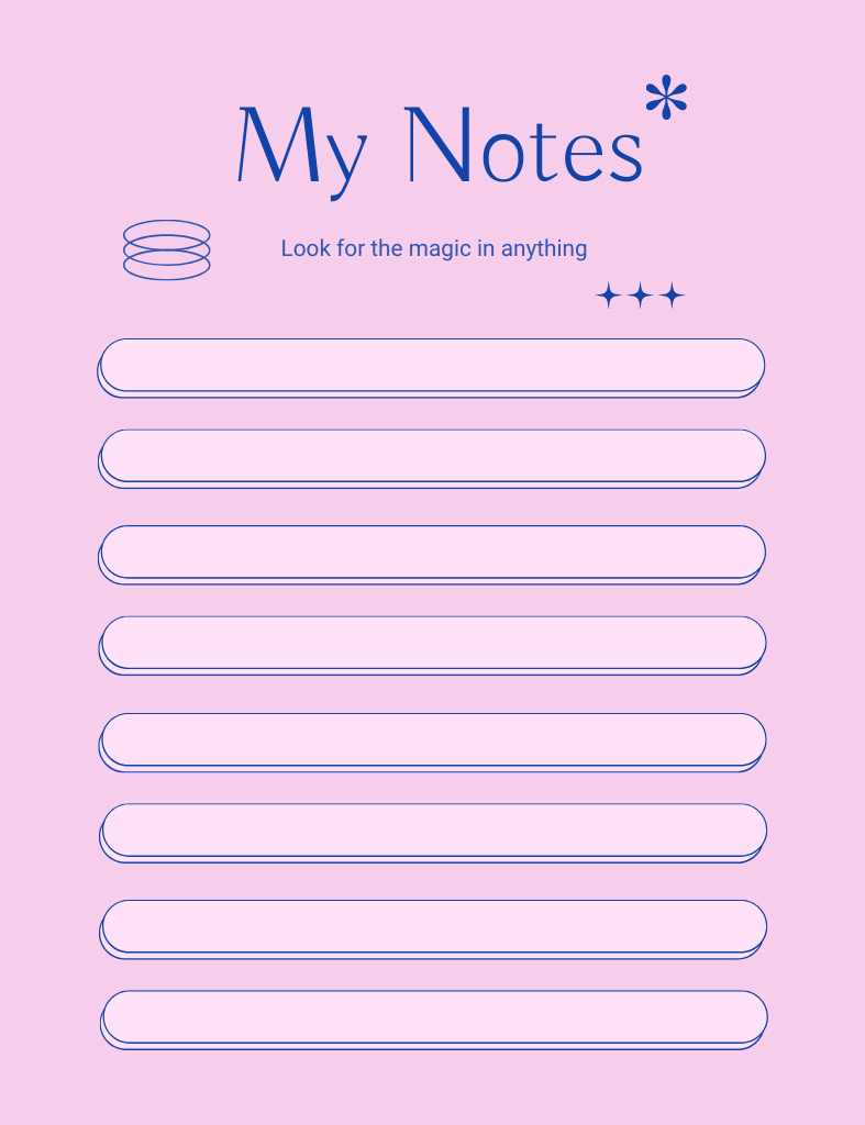Personal Organizer With Quote About Magic Notepad 107x139mm Design Template
