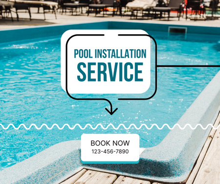 Booking Pool Installation Service Facebook Design Template