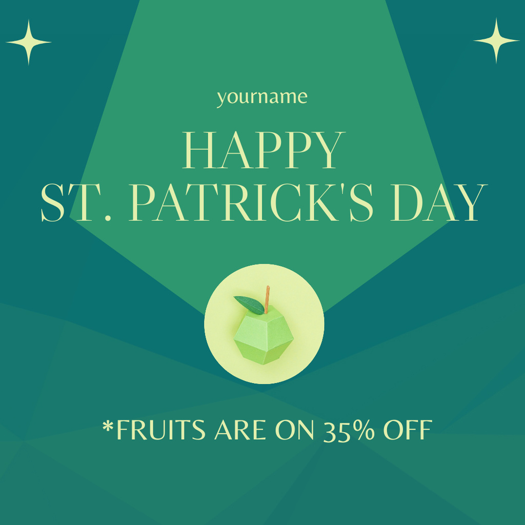 Designvorlage St. Patrick's Day Fruit Sale Announcement für Instagram
