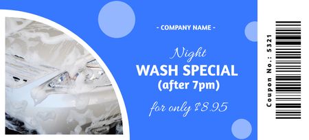 Night Wash Offer on Blue Coupon 3.75x8.25in Design Template