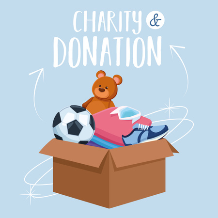 Box With Stuff For Charity Instagram Design Template