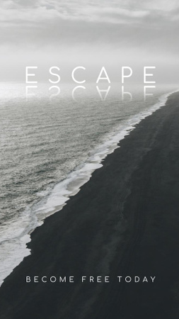 Plantilla de diseño de Inspiration with Strong Ocean Waves Instagram Story 