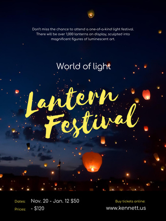 Lantern Festival Announcement Poster 36x48in Design Template