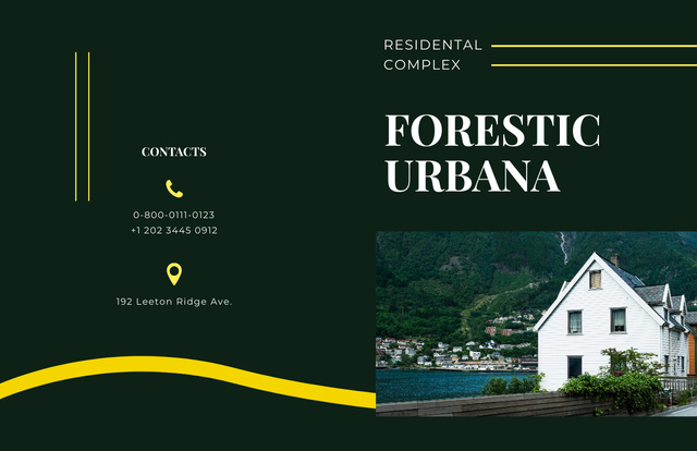 Ontwerpsjabloon van Brochure 11x17in Bi-fold van Modern Residential Complex among Forest