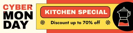 Cyber Monday Sale of Kitchen Appliance Twitter Design Template