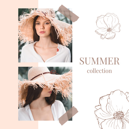 Summer Clothes Ad with Stylish Woman Instagram Modelo de Design