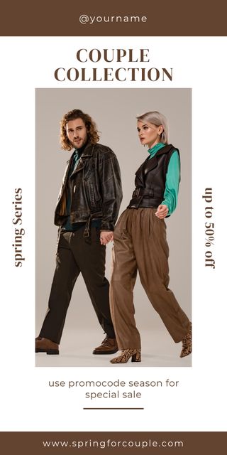 Fashion Spring Sale with Stylish Couple Graphicデザインテンプレート