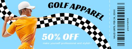 Ontwerpsjabloon van Coupon van Advertentie voor verkoop van golfkleding