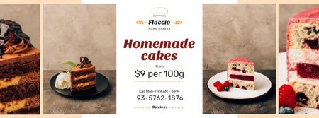 Plantilla de diseño de Homemade Bakery Offer Sweet Layered Cakes Facebook cover 
