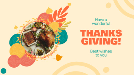 Colorful Thanksgiving Day Wishes And Congrats Full HD video Design Template