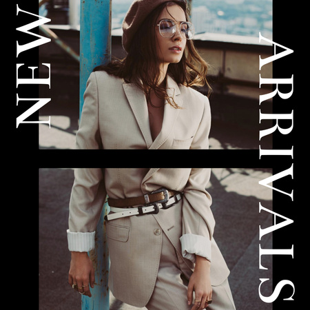 Fashion Ad with Girl in Elegant Outfit Instagram Šablona návrhu