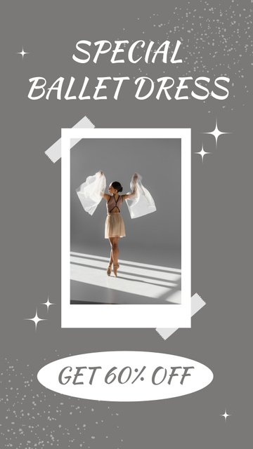 Discount on Special Ballet Dress Instagram Story tervezősablon