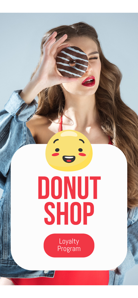 Donut Shop Ad with Attractive Woman Snapchat Geofilter Design Template