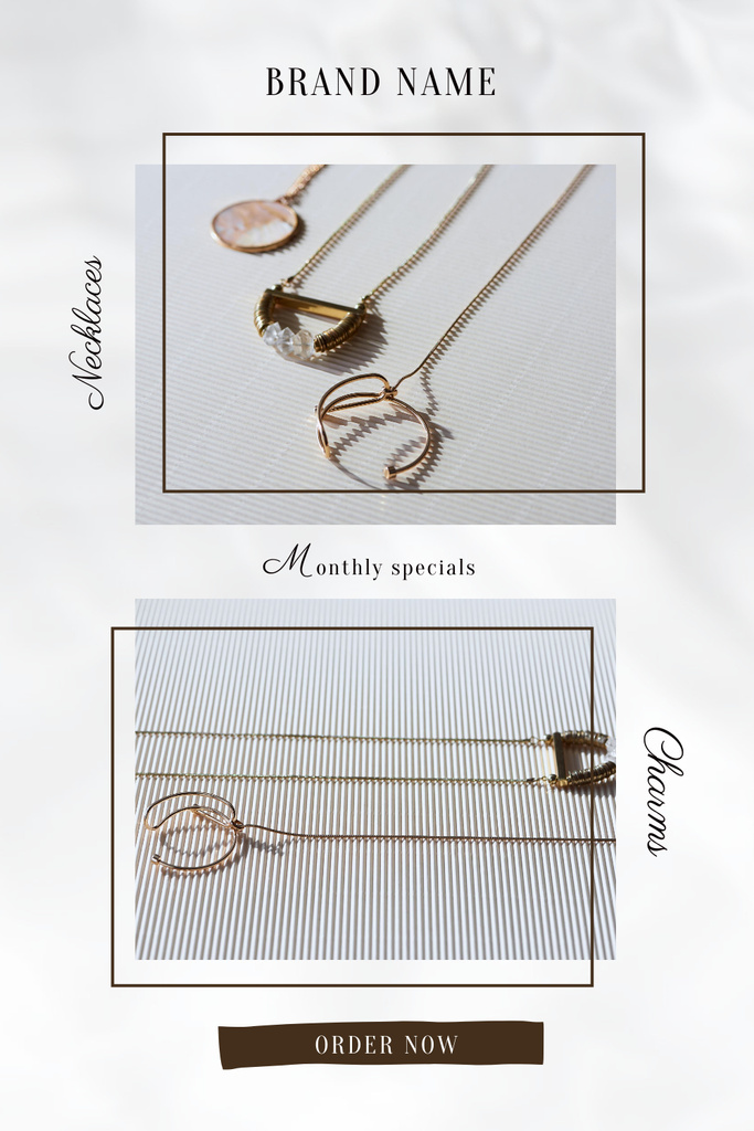 Accessories Offer with Pendants and Necklaces Pinterest Design Template