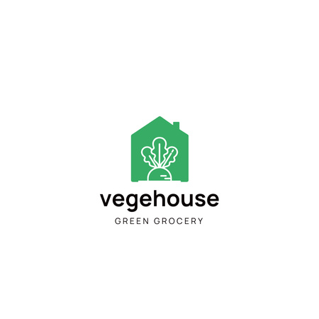 Vegetarian Shop of Green Grocery Animated Logo Design Template