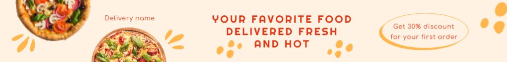Ontwerpsjabloon van Leaderboard van Food Delivery Promo