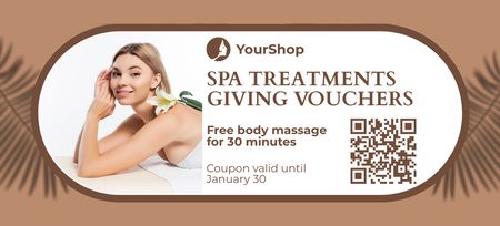 Body Massage Services at Luxury Spa Coupon 3.75x8.25in Design Template