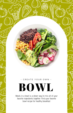Tasty Dish in Bowl Recipe Card Design Template