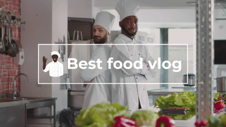 Ontwerpsjabloon van YouTube intro van Chef-koks Op Keuken Met Eten Vlog
