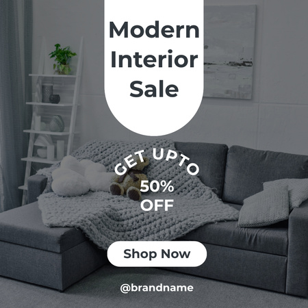 Modern Interior Sale Grey Instagram AD Design Template
