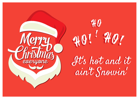 サンタホーホーホーと7月のクリスマス Postcardデザインテンプレート