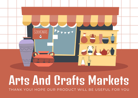 Arts And Crafts Markets Announcement Card Design Template