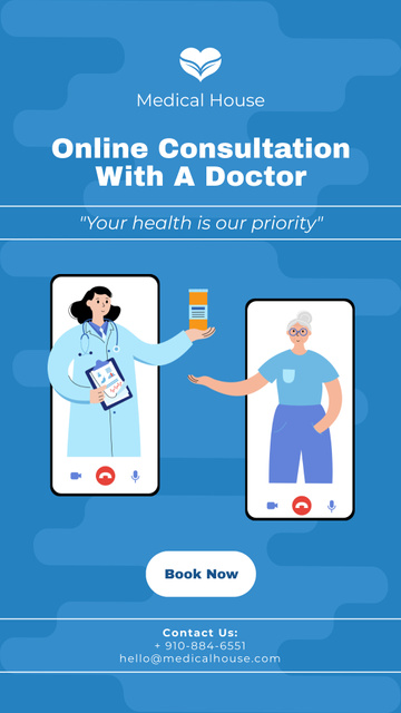 Plantilla de diseño de Offer of Online Consultation with Doctor Instagram Story 