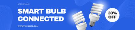 Designvorlage Smart Bulb Discount Blau für Ebay Store Billboard