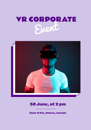 Corporate Virtual Event Announcement Poster tervezősablon