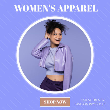New Apparel Collection Sale with Stylish African American Woman Instagram Design Template