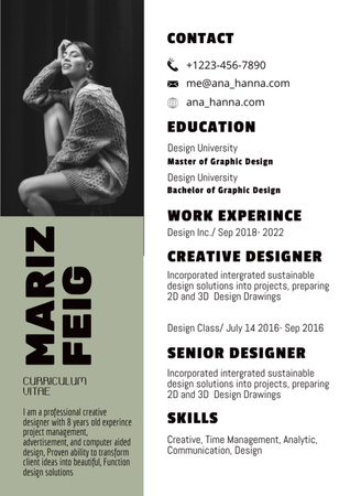 Minimalist Modern Creative Resume Resume Design Template