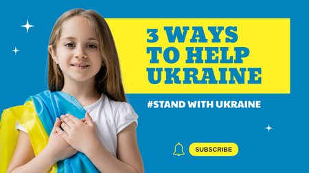 Ukrayna'ya Nasıl Yardım Edilir Youtube Thumbnail Tasarım Şablonu