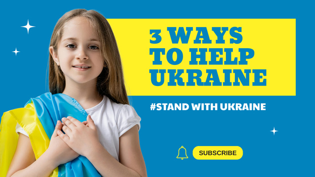 Designvorlage How to Help Ukraine für Youtube Thumbnail