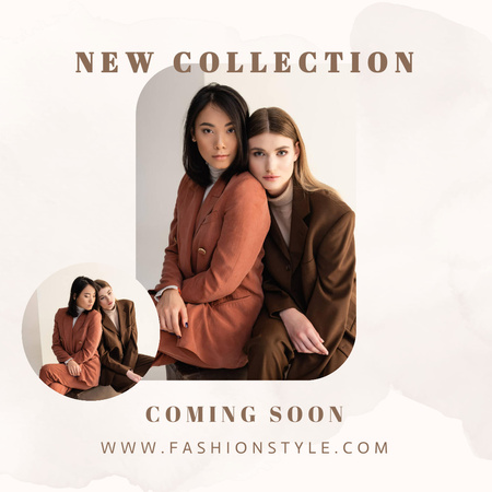 Fashion Ad with Stylish Girls Instagram Modelo de Design